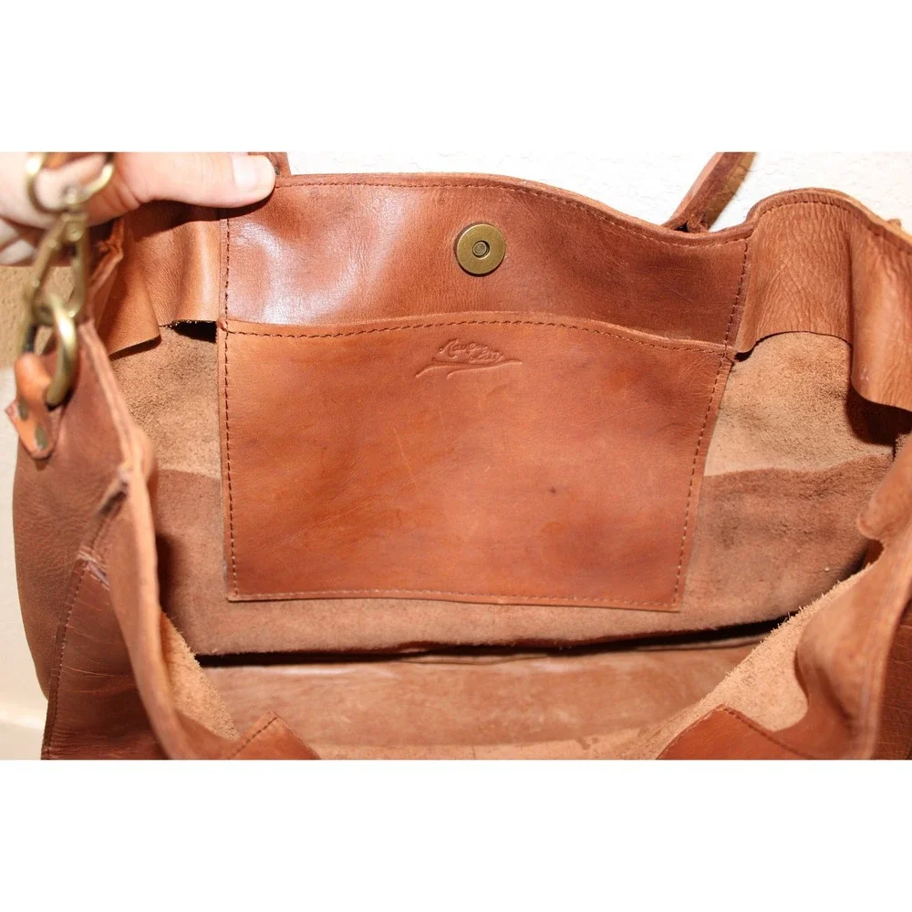 Raven +‎ Lily Karem Leather Brown Crossbody Satchel Tote Full Grain Handmade